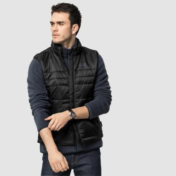 Jack Wolfskin argon ärmlös dunjacka - svart - XXL
