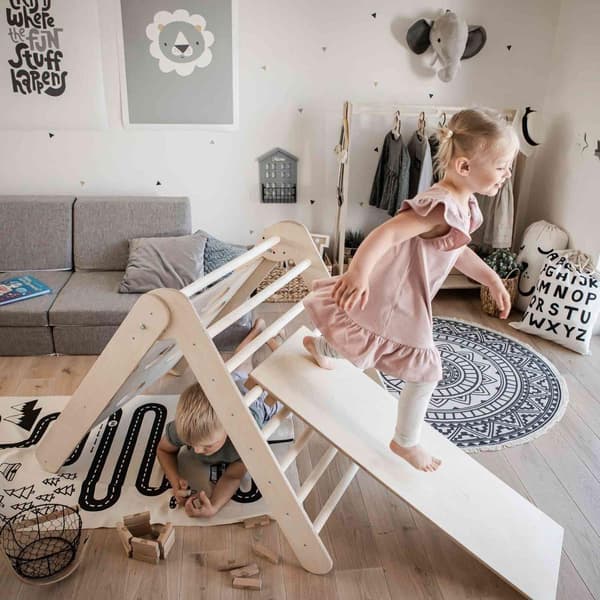 Montessori klättertriangel för barn – 2 höjdnivåer – Klatreställning för småbarn