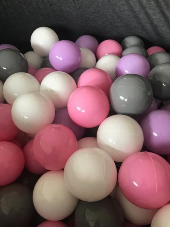 1000 kuulaa pallomeri, 7 cm, valkoinen, vaaleanpunainen, harmaa, violetti