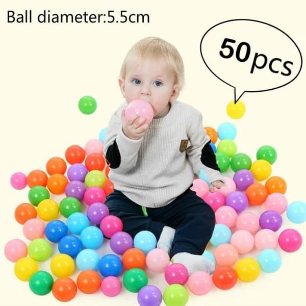YOLISTAR 50 st Färgglada Ocean Balls/Balls plastboll - babyleksaksboll - miljövänlig boll 5,5cm