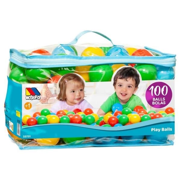 Molto färgade bollar för bollpooler - MOLTO - 100 st - Baby - Blå - Flerfärgad