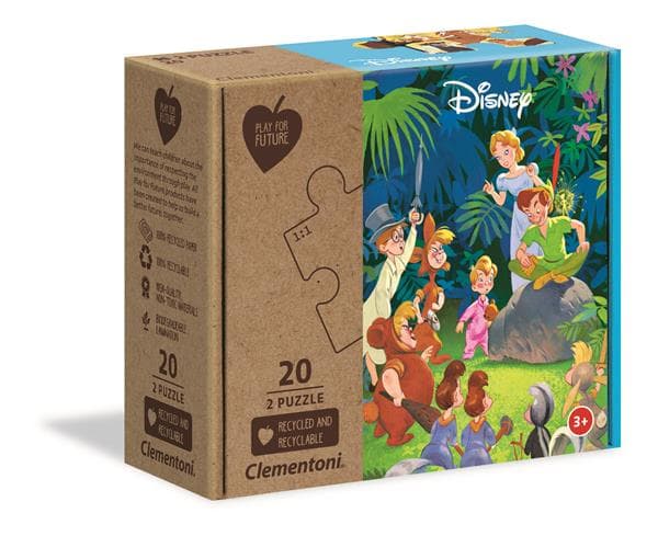 Clementoni 2x20 Puzzles Kids Jungle Book + Peter Pan (100% Recycled)