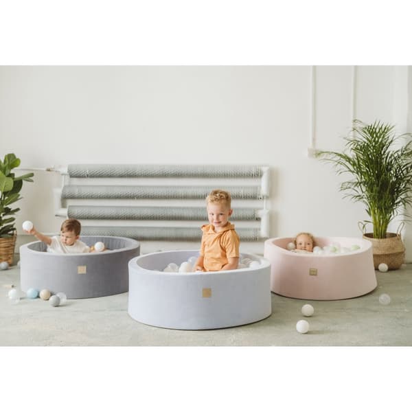 MeowBaby® Cirkulär torr pool utan bollar för barn 90 x 30 cm Mörkgrå
