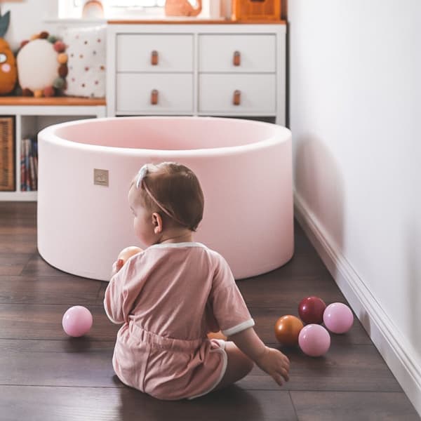 MeowBaby® Cirkulär torr pool utan bollar för barn 90 x 30 cm Mörkgrå