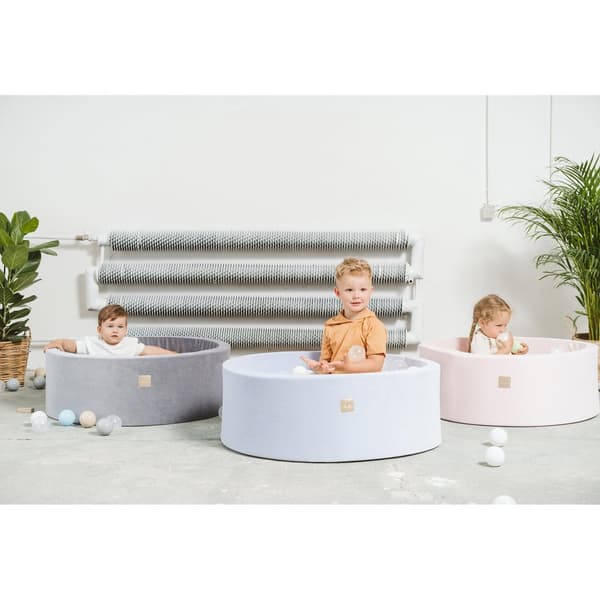 MeowBaby® Cirkulär torr pool utan bollar för barn 90 x 30 cm Mörkgrå