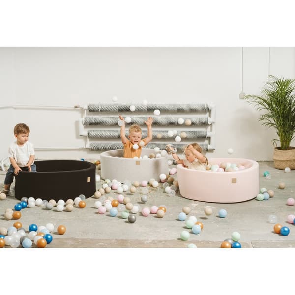 MeowBaby® Cirkulär torr pool utan bollar för barn 90 x 30 cm Mörkgrå