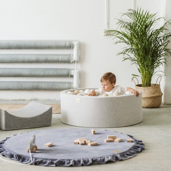 MeowBaby® Cirkulär torr pool utan bollar för barn 90 x 30 cm Mörkgrå
