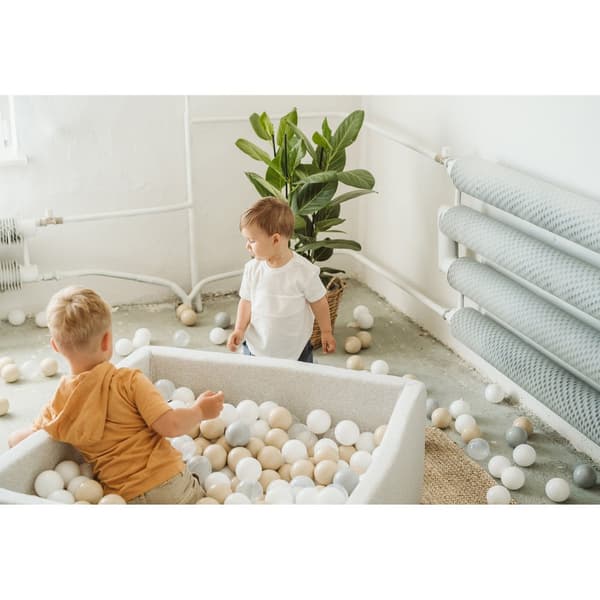 MeowBaby® Square Tør Pool uden bolde til børn 90 x 90 x 40 cm Lysegrå