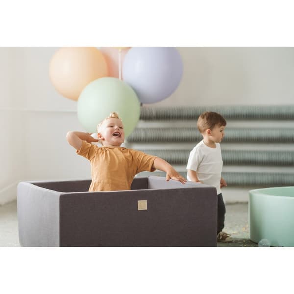 MeowBaby® Square Tør Pool uden bolde til børn 90 x 90 x 40 cm Lysegrå