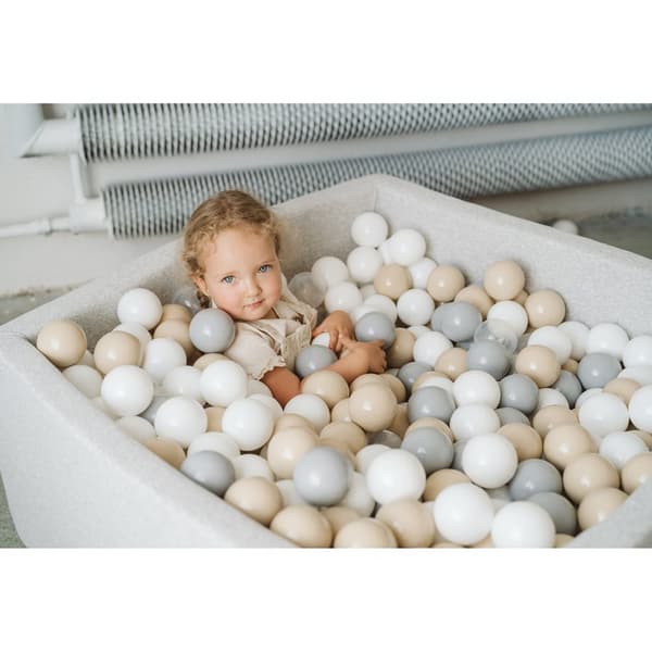 MeowBaby® Square Tør Pool uden bolde til børn 90 x 90 x 40 cm Lysegrå