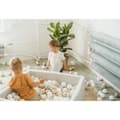 Miniatyrbillede 2 af 7: MeowBaby® boldgrav med Baliv til børn Square Pool spil 90 x 90 x 40 cm/200 bolde 7 cm Lysegrå: Lily/Gul/Mint/Sølv