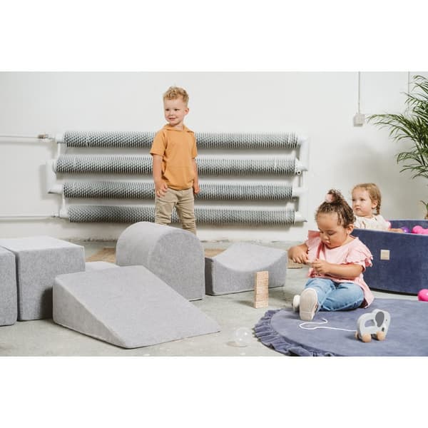 MeowBaby® skumlegeplads til børn med boldbassin 240 x 45 cm/100 bolde lysegrå: guld/gennemsigtig/mint/hvid