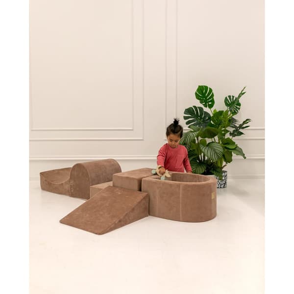 MeowBaby® skumlegeplads til børn med boldbassin 240 x 45 cm/100 bolde lysegrå: guld/gennemsigtig/mint/hvid