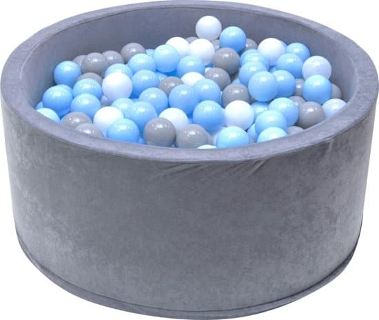 Boldbad grå 90x40 cm med 200 bolde Ø 7 cm - solid boldbassin