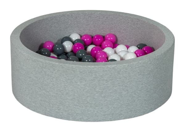 Kuglegrav 90 cm med 150 bolde hvid, lilla & grå