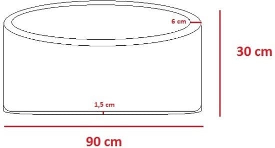 Rött bollhav - robusta bollbad - 90 x 30 cm - 300 bollar - röd blå gul grön