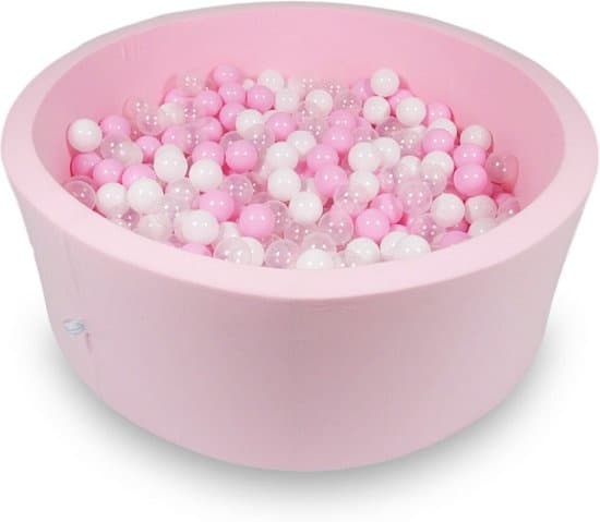 Kuglegrav - 500 bolde - 115 x 40 cm - boldbassin - rund pink