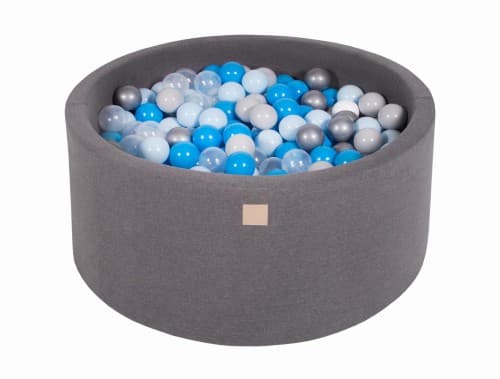 MeowBaby® Komplett set med Bollhav 90x40cm med 300 Balls 7cm certifierad, Bomull, Mörkgrå