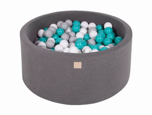 MeowBaby® Komplett set med Bollhav 90x40cm med 300 Balls 7cm certifierad, Bomull, Mörkgrå