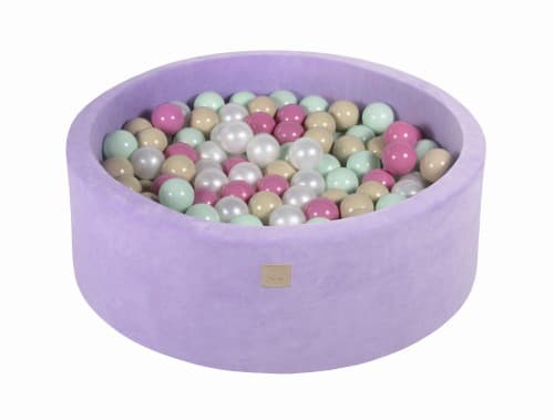 MeowBaby® Komplett set med Bollhav 90x30cm med 200 Bollar 7cm certifierade, sammet, Lila