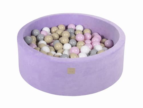 MeowBaby® Komplett set med Bollhav 90x30cm med 200 Bollar 7cm certifierade, sammet, Lila