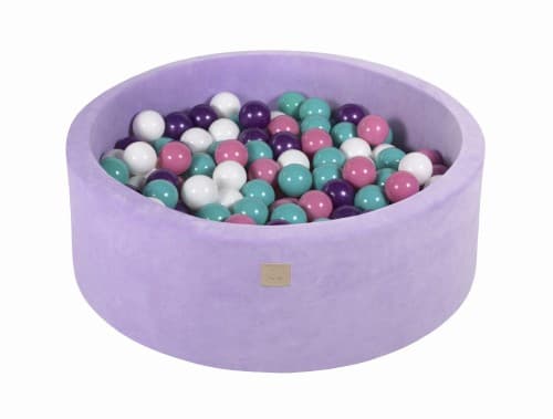 MeowBaby® Komplett set med Bollhav 90x30cm med 200 Bollar 7cm certifierade, sammet, Lila