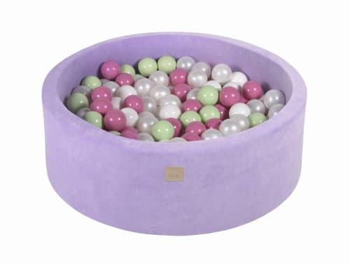 MeowBaby® Komplett set med Bollhav 90x30cm med 200 Bollar 7cm certifierade, sammet, Lila