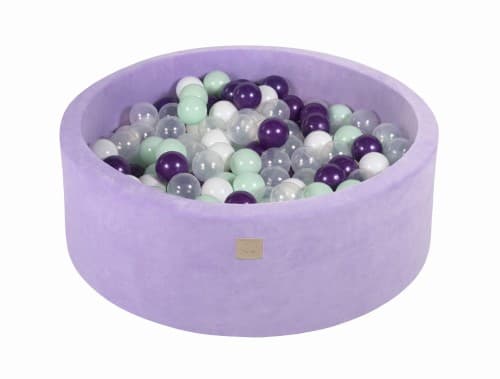MeowBaby® Komplett set med Bollhav 90x30cm med 200 Bollar 7cm certifierade, sammet, Lila