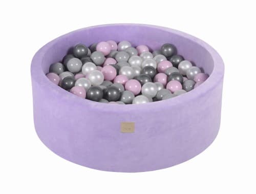 MeowBaby® Komplett set med Bollhav 90x30cm med 200 Bollar 7cm certifierade, sammet, Lila