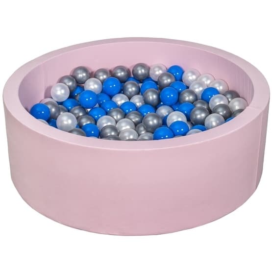 Kuglehav Med 200 Bolde Pink - Perle, Blå Og Sølv