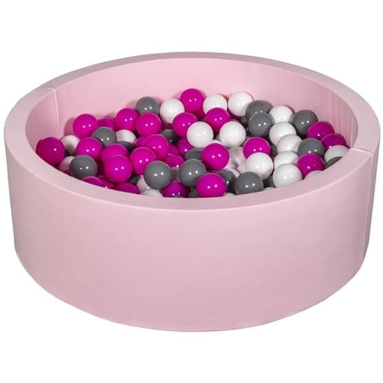 Boldbassin med 200 bolde Pink - Hvid, Pink Og Grå