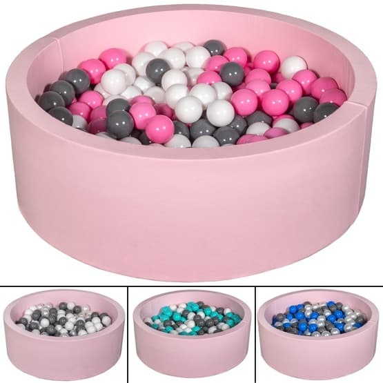 Boldbassin med 200 bolde Pink - Sort, Hvid Og Grå