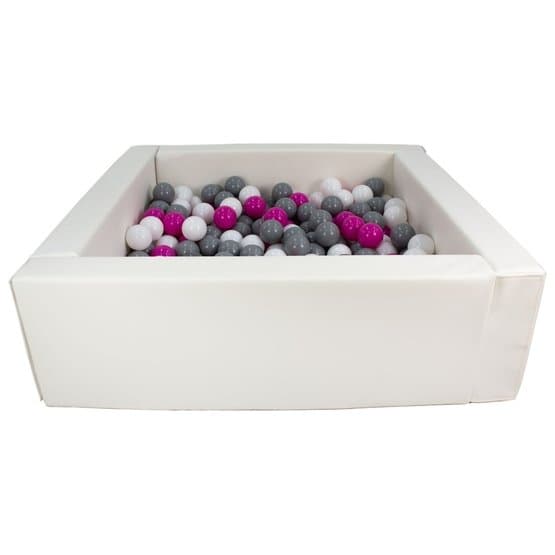 Ball Sea - Øko-læder Med 300 Bolde Hvid/Hvid, Pink Og Grå