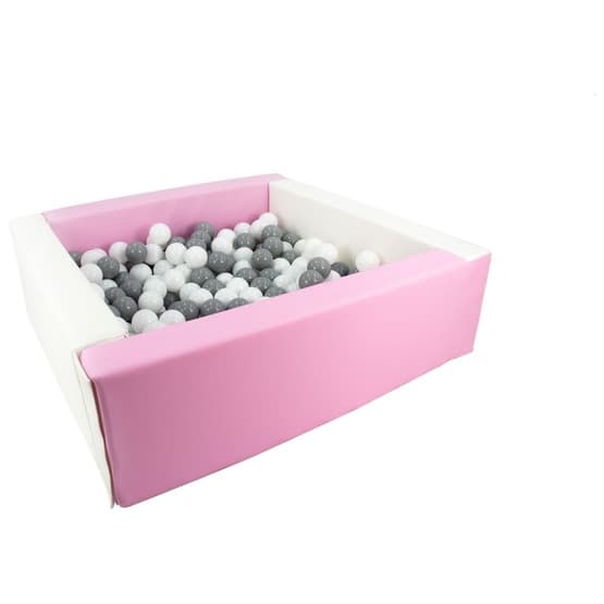 Bollhav - Eco-Läder Med 300 Bollar Vit, Rosa Pastel/Vit Och Grå