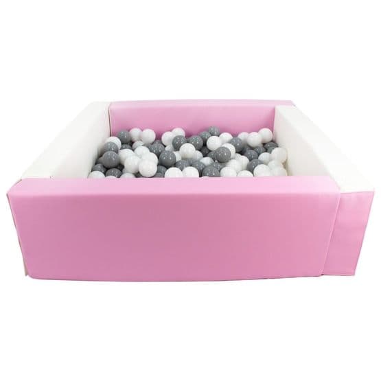Ball Sea - Øko-læder Med 300 Bolde Hvid, Pink Pastel/Hvid Og Grå