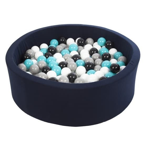 Boldhav Med 200 Bolde Navy - Sort, Hvid, Grå Og Turkis