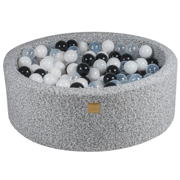 MeowBaby Pallomeri 90x30cm/200 Palloa, Boucle, Harmaa Kirjava