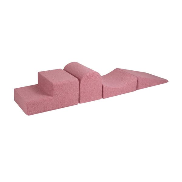 MeowBaby® skumklatreklodser til småbørn 4 elementer uden boldgrav Pink Boucle