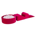 Miniatyrbillede 1 af 6: MeowBaby® Skum Klatreblok til Småbørn Magenta 3 Elementer med Kuglegrav 90x30cm