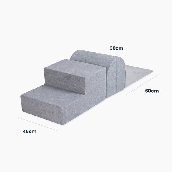 MeowBaby® Klätterblock i skum för småbarn Puderrosa 3 element med bollhav 90x30cm