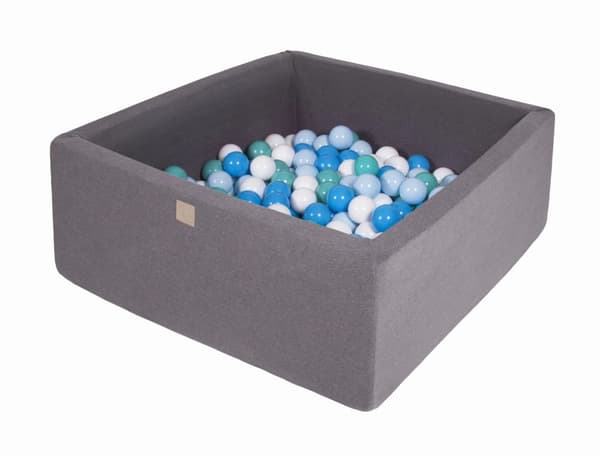 MeowBaby® Bollhav med Baliv för Barn Kvadratisk Poolspel 90 x 90 x 40 cm/300 bollar 7 cm Mörkgrå