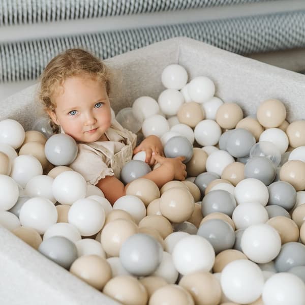 MeowBaby® Bollhav med Baliv för Barn Kvadratisk Poolspel 90 x 90 x 40 cm/300 bollar 7 cm Mörkgrå