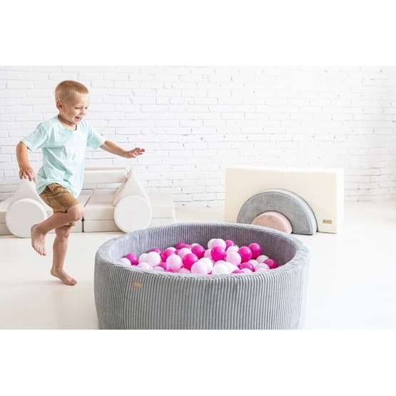 Bollhav - 200 Bollar - Cordu Roy 90 Cm Grå/Vit - Bollar Lila/Cappuccino/Peach