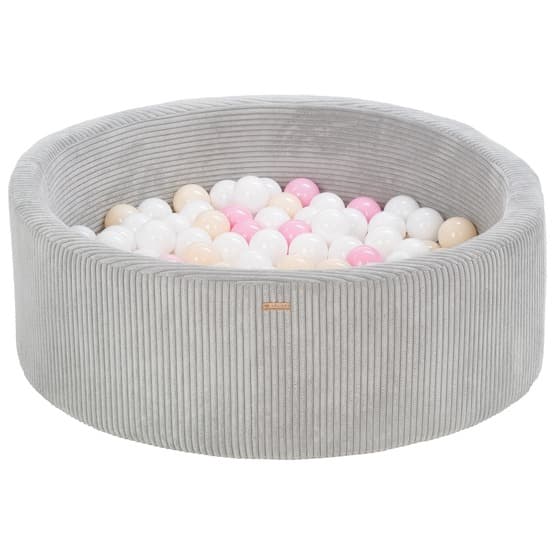 Ball Sea - 200 Bolde - Cordu Roy 90 Cm Grå/Hvid - Bolde Lys Pink/Cappuccino