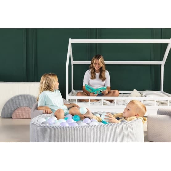 Bollhav - 200 Bollar - Cordu Roy 90 Cm Grå/Vit - Bollar Grå/Gul Pastell