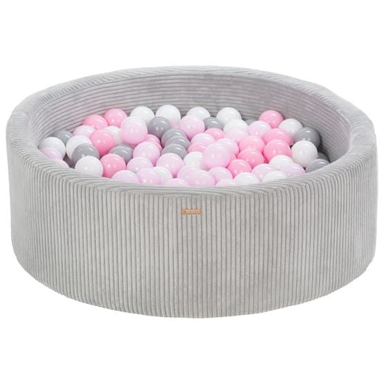 Ball Sea - 200 Bolde - Cordu Roy 90 Cm Grå/Hvid - Bolde Grå/Lys Pink/Pink Pastel