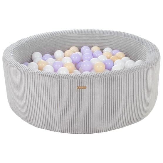 Ball Sea - 300 Bolde - Cordu Roy 90 Cm Grå/Hvid - Bolde Lilla/Cappuccino