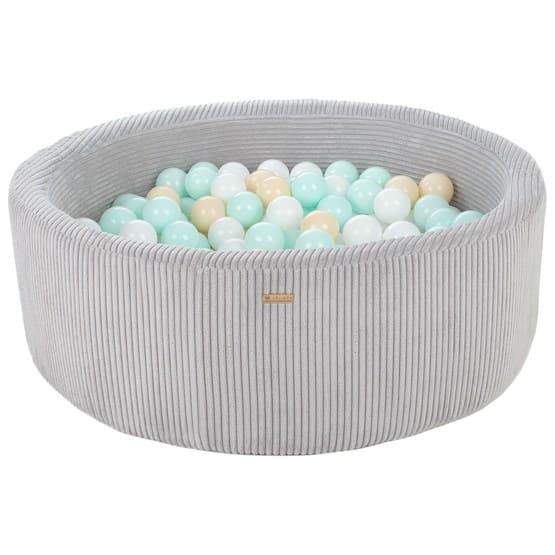Ball Sea - 300 Bolde - Cordu Roy 90 Cm Grå/Hvid - Bolde Cappuccino/Peach
