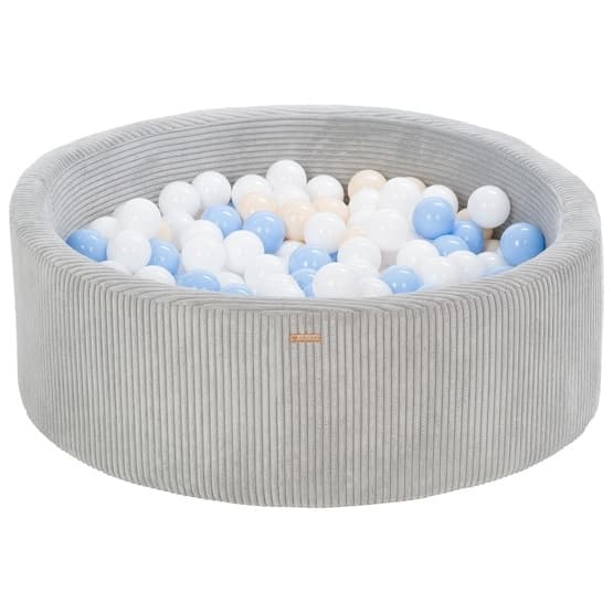 Ball Sea - 300 Bolde - Cordu Roy 90 Cm Grå/Hvid - Bolde Baby Blå/Cappuccino
