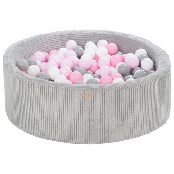 Ball Sea - 300 Bolde - Cordu Roy 90 Cm Grå/Hvid - Bolde Grå/Lys Pink/Pink Pastel
